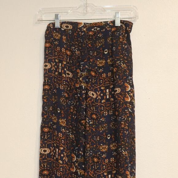 Forever 21 Navy Boho High Waist Wide Leg Pants Sz XS - Picture 7 of 10